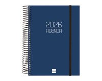 Agenda  155x212 mm1 Día Página Espiral Opaque Finocam Azul Español