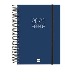 Agenda  155x212 mm1 Día Página Espiral Opaque Finocam Azul Español