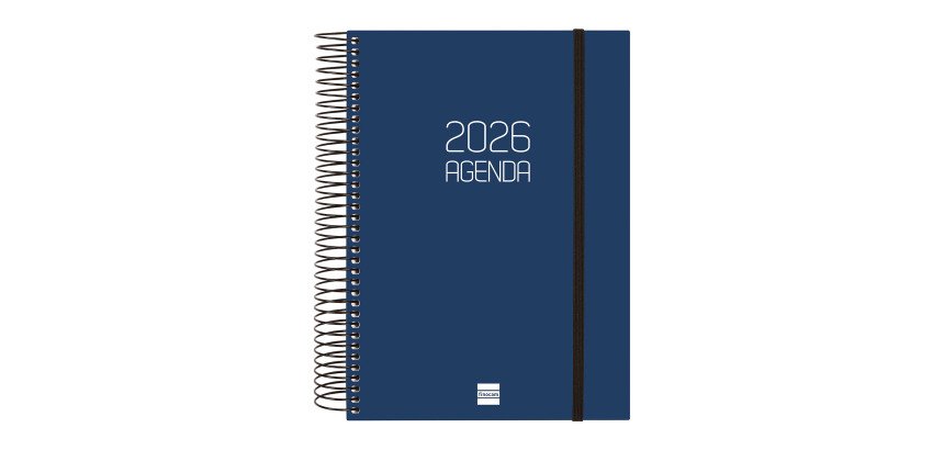 Agenda  155x212 mm1 Día Página Espiral Opaque Finocam Azul Español