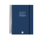 Agenda  155x212 mm1 Día Página Espiral Opaque Finocam Azul Español