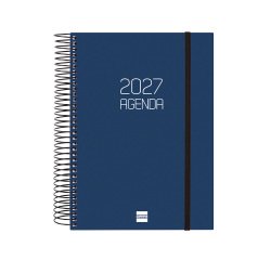 Agenda  155x212 mm1 Día Página Espiral Opaque Finocam Azul Español
