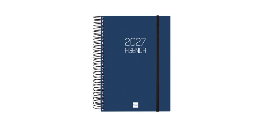 Agenda  155x212 mm1 Día Página Espiral Opaque Finocam Azul Español