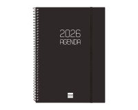 Agenda 155x212 Semana Vista Apaisada Espiral Opaque Finocam Negro