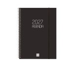 Agenda 155x212 Semana Vista Apaisada Espiral Opaque Finocam Negro
