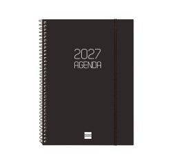Agenda 155x212 Semana Vista Apaisada Espiral Opaque Finocam Negro