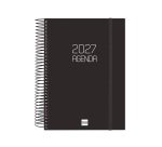 Agenda 155x212 1 Día Página Espiral Opaque Finocam Negro