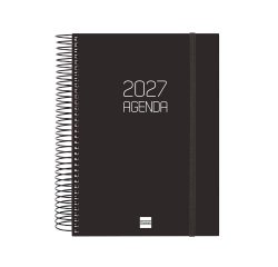 Agenda 155x212 1 Día Página Espiral Opaque Finocam Negro