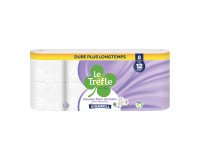 Papier toilette triple épaisseur Le Trèfle Douceur fleur de coton 24 maxi rouleaux = 36 rouleaux classiques