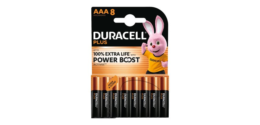 Pile alcaline Duracell Plus Powerboost Ministilo AAA - Blister da 8