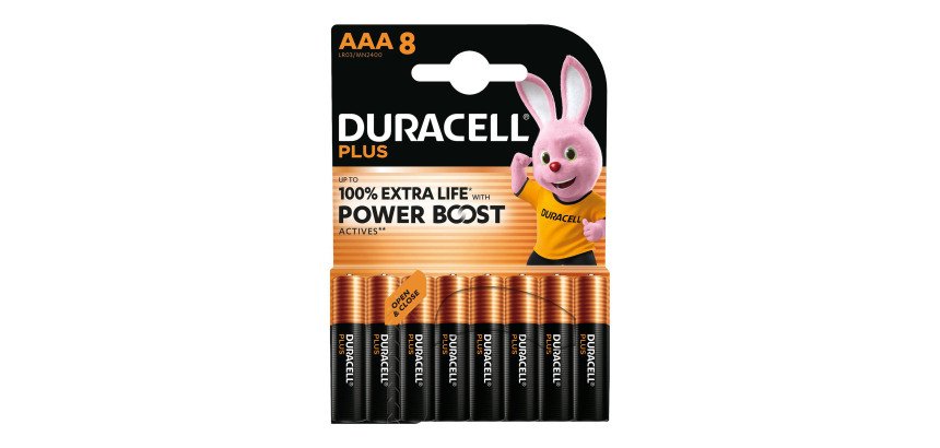 Pile alcaline Duracell Plus Powerboost Ministilo AAA - Blister da 8