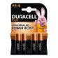 Pile alcaline Duracell Plus Powerboost Stilo AA - Blister da 4