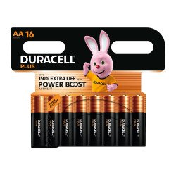 Pile alcaline Duracell Plus Powerboost Stilo AA - Blister da 16