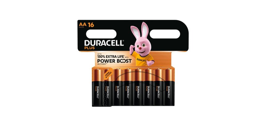 Pile alcaline Duracell Plus Powerboost Stilo AA - Blister da 16