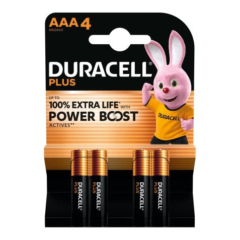 Pile alcaline Duracell Plus Powerboost Ministilo AAA - Blister da 4
