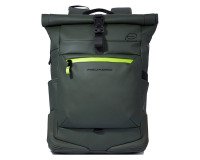En_piquadro zaino roll-top porta pc 15,6'' in tes
