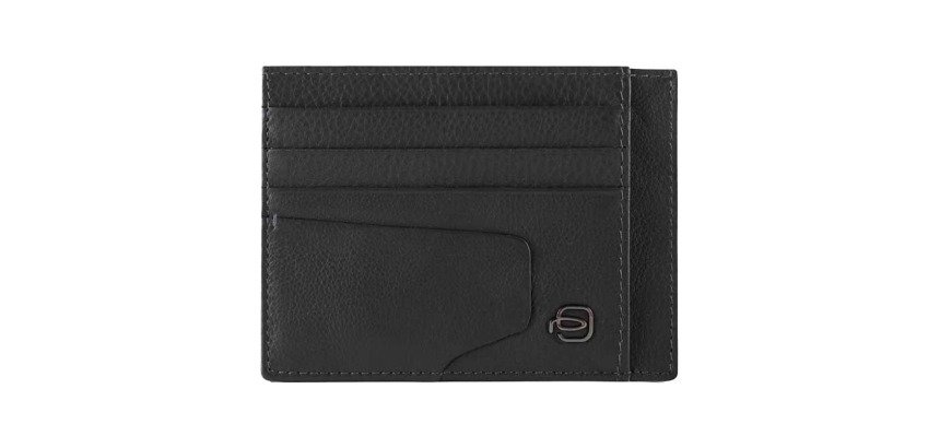 Piquadro Porta carte di credito in pelle con protezione RFID