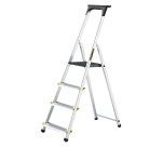 Scala pieghevole con mensola Drabest per uso professionale in alluminio, 4 gradini