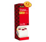 Confezione convenienza 6 + 2 in omaggio Nastri adesivi Scotch Crystal polipropilene 19 mm x 33 m trasparente