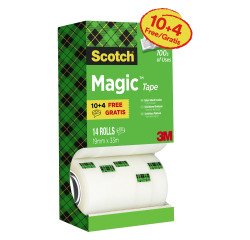 Confezione convenienza 10+4 omaggio Nastro adesivo Scotch Magic 810 19 mm x 33 m trasparente