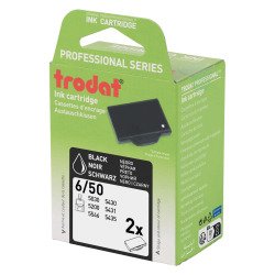 Inktcassette zwarte inkt Professional Line 6/50A van Trodat - Set van 2 stuks