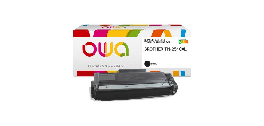 OWA Toner remanufacturé équivalent Brother TN2510XL Noir pour imprimante laser