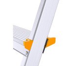Scala pieghevole con mensola Drabest per uso professionale in alluminio, 4 gradini
