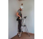 Scala pieghevole con mensola Drabest per uso professionale in alluminio, 4 gradini