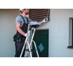 Scala pieghevole con mensola Drabest per uso professionale in alluminio, 7 gradini