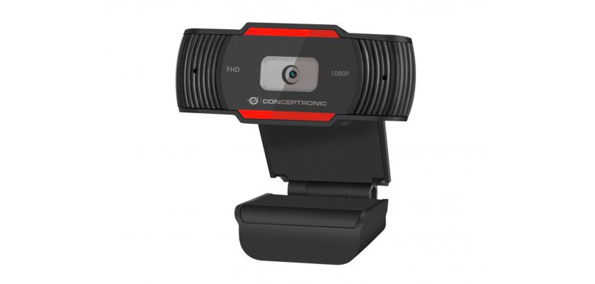 Conceptronic AMDIS 1080P FHD cámara web 1920 x 1080 Pixeles USB 2.0 Negro, Rojo