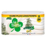Papier toilette triple épaisseur Le Trèfle Douceur Bambou 12 maxi rouleaux = 24 rouleaux classiques