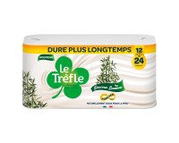 Toilettenpapier Dreifachstärke Le Trèfle Douceur Bambou 12 Maxi-Rollen = 24 normale Rollen