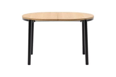 Table extensible Montuiri en placage de chêne ø 120 (200) x 90 cm