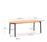 Table extensible Montuiri en placage de chêne ø 120 (200) x 90 cm