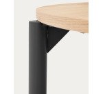 Table extensible Montuiri en placage de chêne ø 120 (200) x 90 cm