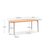 Table extensible Montuiri en placage de chêne ø 120 (200) x 90 cm