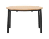Extendable round table Montuiri with oak veneer and steel legs ø 120