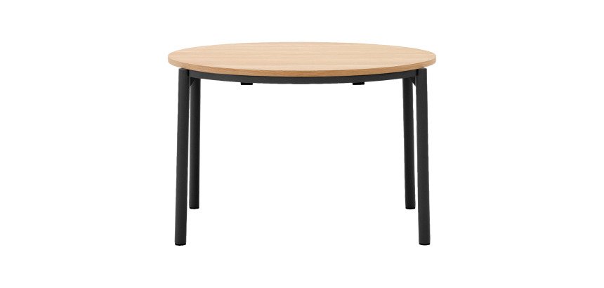 Table extensible ronde Montuiri placage en chene et pieds en acier ø 120