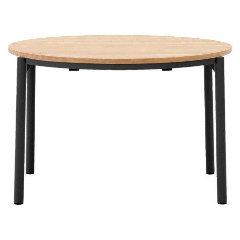 Table extensible ronde Montuiri placage en chene et pieds en acier ø 120