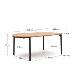Table extensible ronde Montuiri placage en chene et pieds en acier ø 120