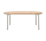 Extendable round table Montuiri with oak veneer and steel legs ø 120