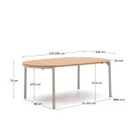 Extendable round table Montuiri with oak veneer and steel legs ø 120
