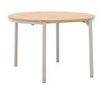 Extendable round table Montuiri with oak veneer and steel legs ø 120