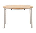 Extendable round table Montuiri with oak veneer and steel legs ø 120