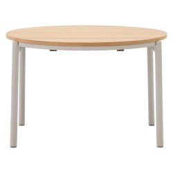 <span>Extendable round table Montuiri with oak veneer and steel legs ø 120</span>