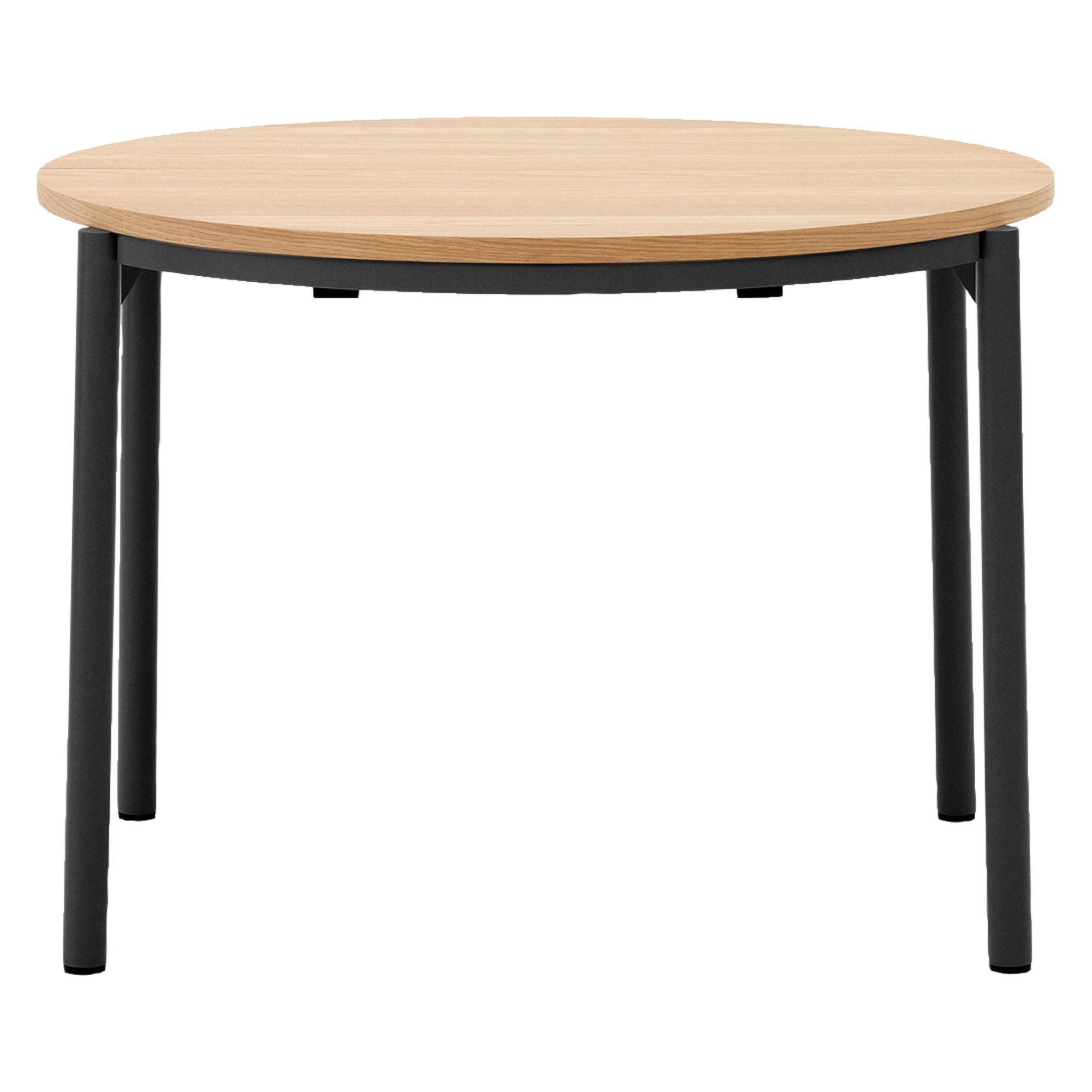 Round extendable dining table Montuiri in oak veneer ø 90 (170) cm