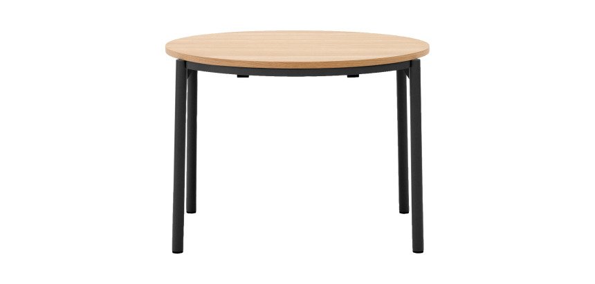 Table ronde extensible Montuiri en placage de chêne  ø 90 (170) cm