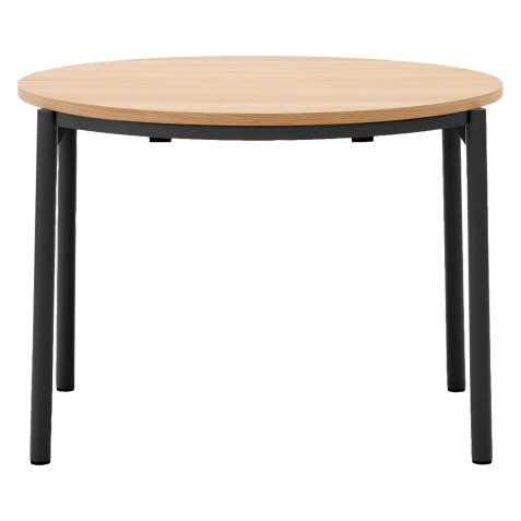 Round extendable dining table Montuiri in oak veneer ø 90 (170) cm