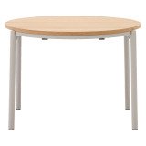Round extendable dining table Montuiri in oak veneer ø 90 (170) cm