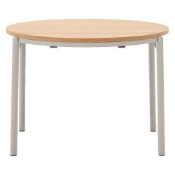 Round extendable dining table Montuiri in oak veneer ø 90 (170) cm
