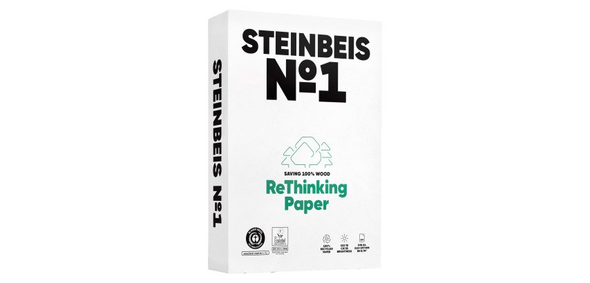 Recycled white A4 paper 80 g Steinbeis N°1 - Ream of 500 sheets